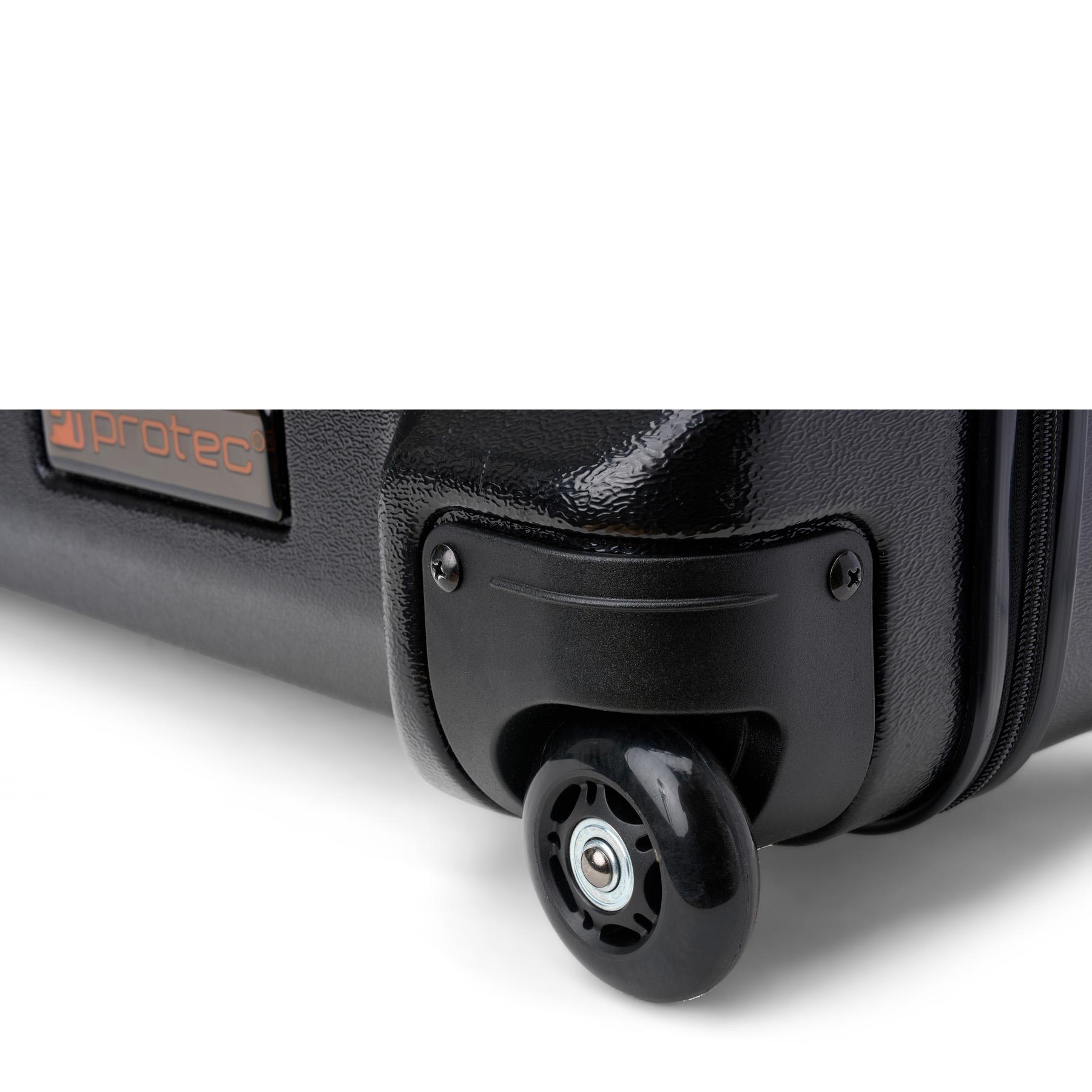 Baritone Saxophone Case With Wheels, Zip, Bb & A (Black